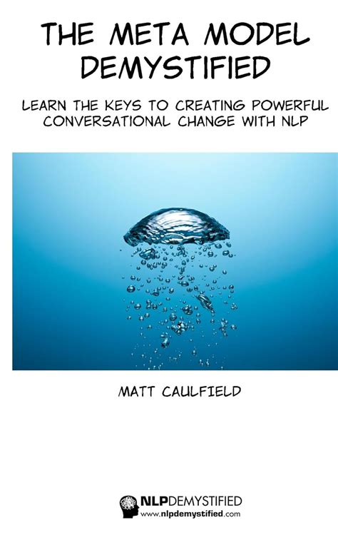 Read Online The Meta Model Demystified Learn The Keys To Creating Powerful Conversational Change With Nlp 