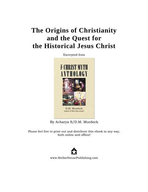 Download The Origins Of Christianity And The Quest For The 