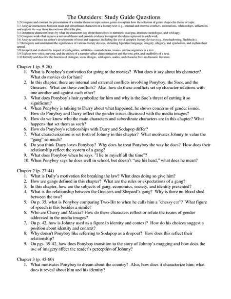 Read The Outsiders Questions And Answers Chapter 2 