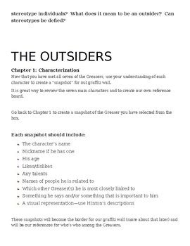 Read Online The Outsiders Teaching Unit Common Core Standards 