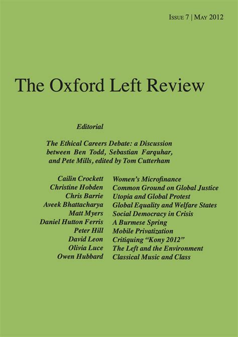 Full Download The Oxford Left Review Fraw 