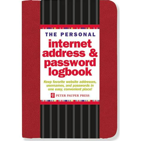 Read Online The Personal Internet Address Password Logbook Red 