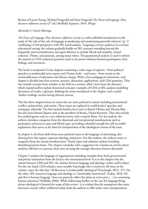 Download The Power Of Language How Discourse Influences Society 