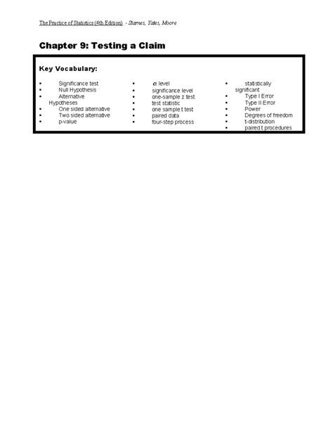 Download The Practice Of Statistics Chapter 9 