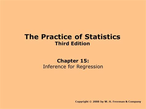 Read Online The Practice Of Statistics Third Edition Chapter 15 