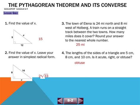 Full Download The Pythagorean Theorem And Its Converse Answers 