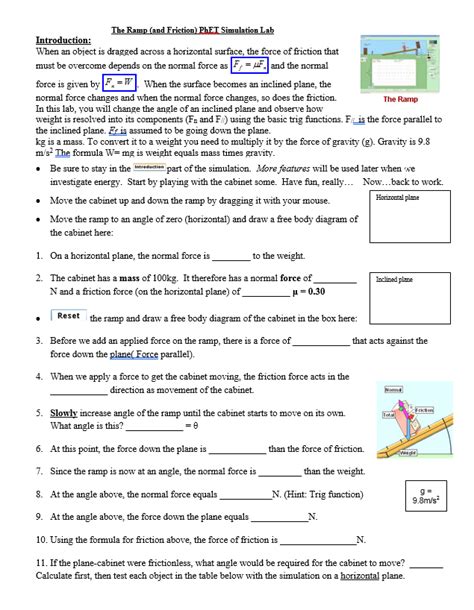 Read The Ramp And Friction Phet Simulation Lab Answers 