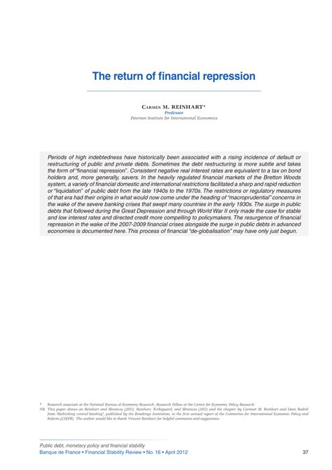 Download The Return Of Financial Repression Researchgate 