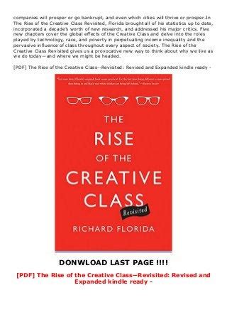 Full Download The Rise Of The Creative Class Revisited Revised And Expanded 