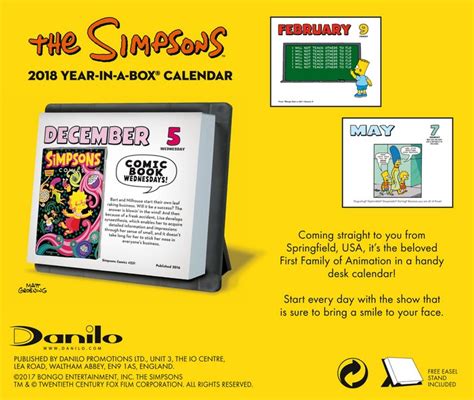 Full Download The Simpsons Official 2018 Desk Block Calendar Page A Day Desk Format 