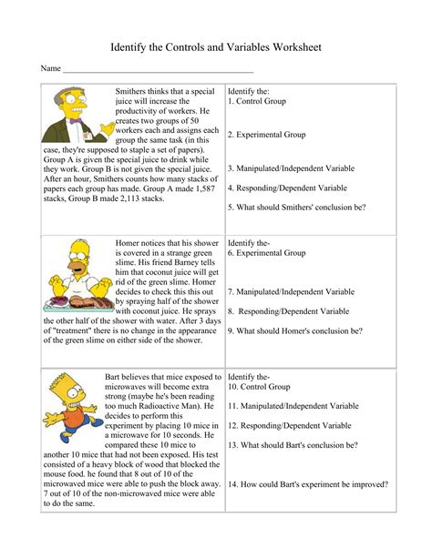 Read Online The Simpsons Variables Worksheet Answers 