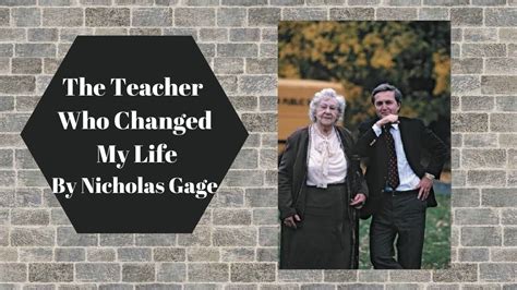 Full Download The Teacher Who Changed My Life By Nicholas Gage 358898 Pdf 