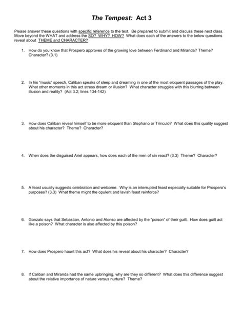 Download The Tempest Study Guide Questions Answers 