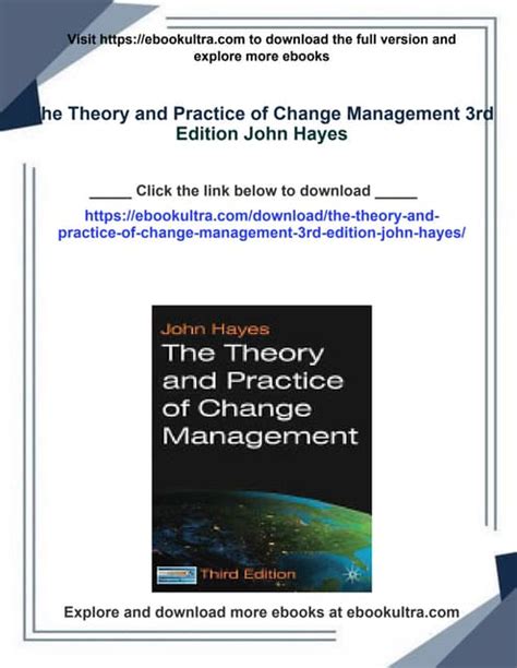 Read The Theory And Practice Of Change Management Third Edition John Hayes Pdf 