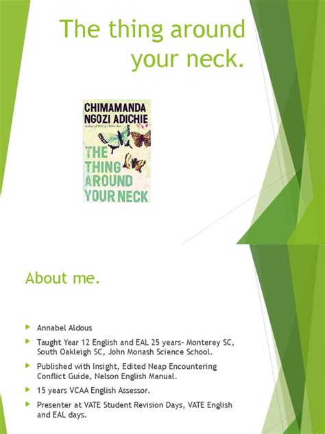 Read Online The Thing Around Your Neck Study Guide 