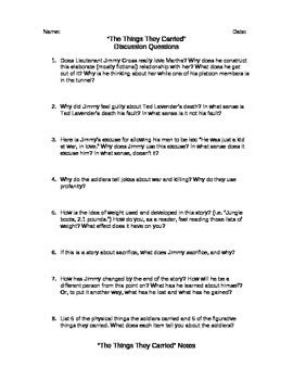 Full Download The Things They Carried Study Guide Questions And Answers 