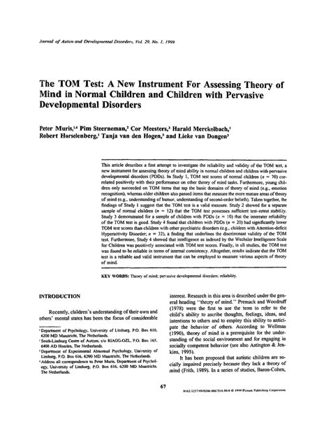 Download The Tom Test A New Instrument For Assessing Theory Of 