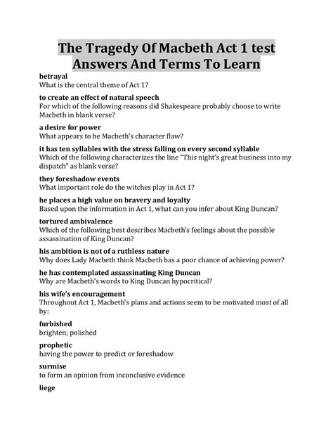 Full Download The Tragedy Of Macbeth Act 1 Questions And Answers 