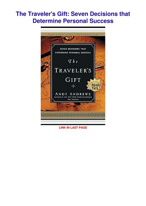 Read The Travelers Gift Seven Decisions That Determine Personal Success 