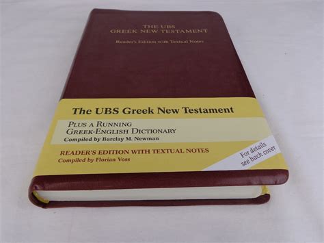 Read Online The Ubs Greek New Testament A Readers Edition Greek And English Edition 