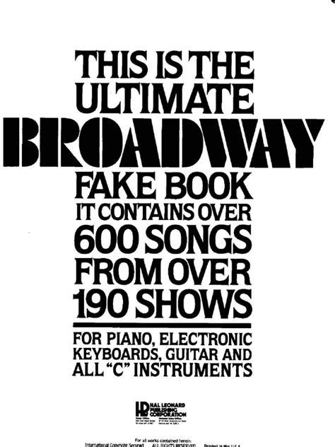 Read Online The Ultimate Broadway Fakebook 