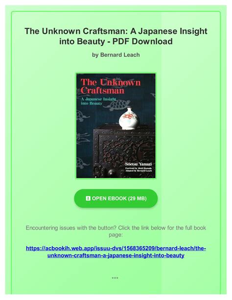 Full Download The Unknown Craftsman Pdf 