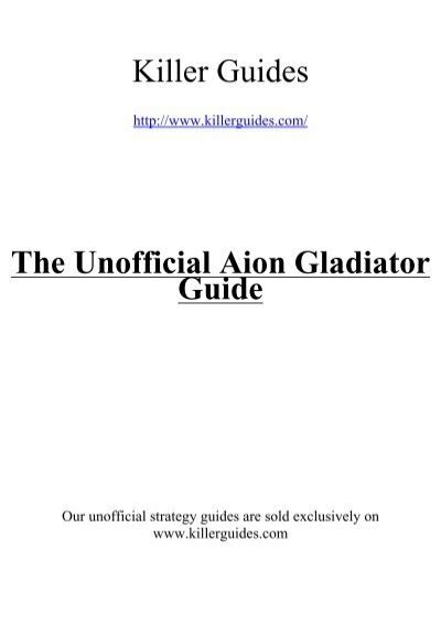 Download The Unofficial Aion Gladiator Guide 