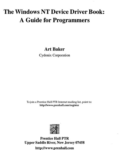 Read The Windows Nt Device Driver Book A Guide For Programmers Prentice Hall Series On Microsoft Technologies 
