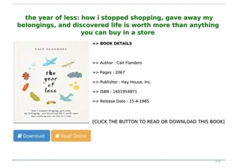 Full Download The Year Of Less How I Stopped Shopping Gave Away My Belongings And Discovered Life Is Worth More Than Anything You Can Buy In A Store 