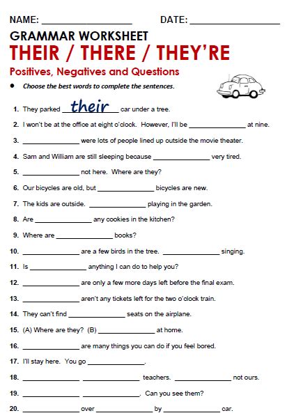 Their There Theyu0027re Worksheet Grammar For Kids Mocomi Your You Re Worksheet - Your You Re Worksheet