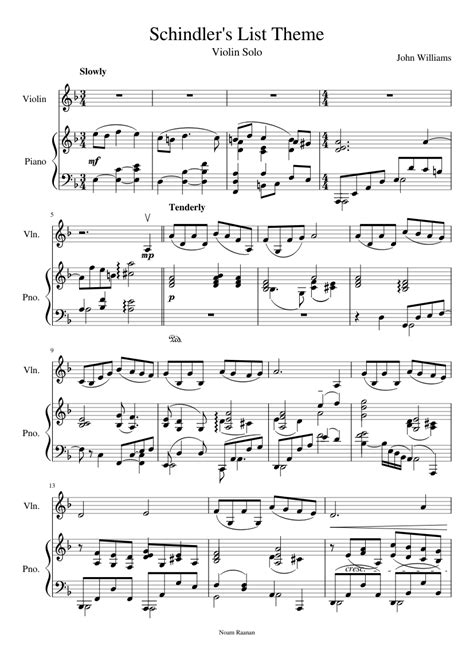 Theme From Schindlers List From Schindlers List