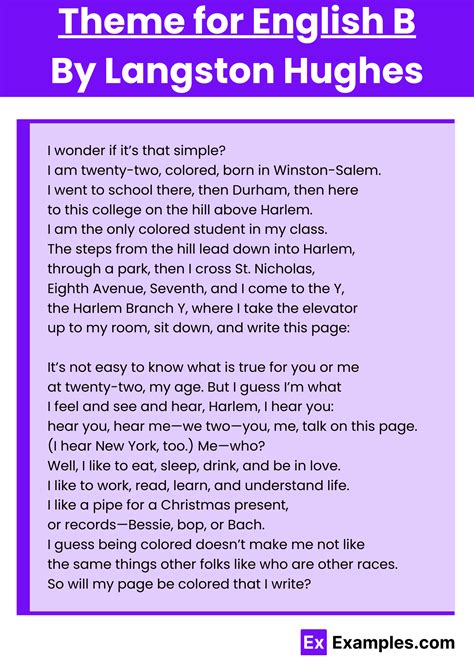 Theme Of English B Summary