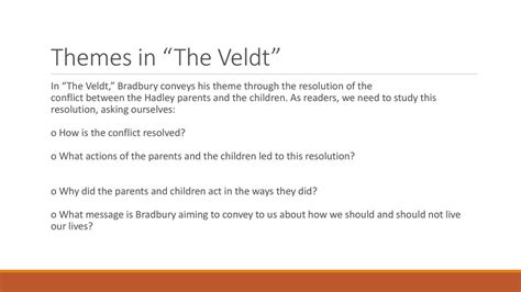 Theme Of The Veldt