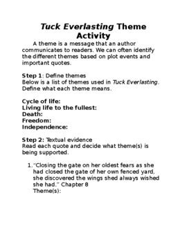 Theme Of Tuck Everlasting