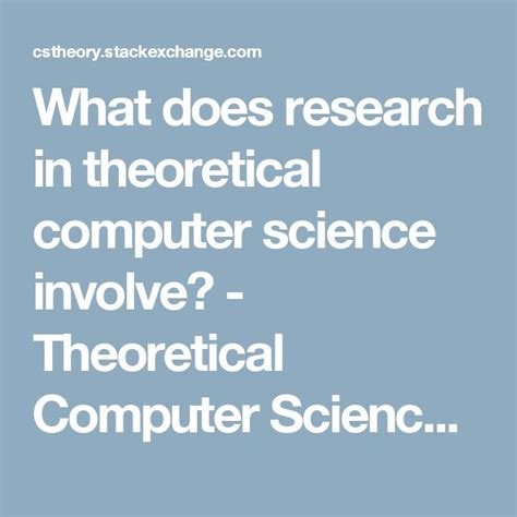 Theoretical Computer Science Stack Exchange Science Currents - Science Currents