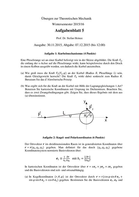 theoretische mechanik einfangsatz