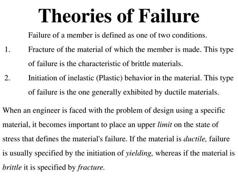Theories Of Failure