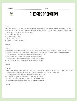 Read Theories Of Emotion Worksheet Answers File Type Pdf 