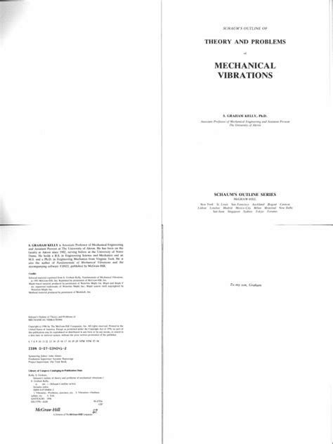 Theory And Problems Of Mechanical Vibrations Including 225 Solved Problems Completely Solved In Detail Schaums Outline Series