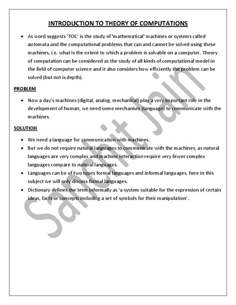 Theory Of Computation Notes