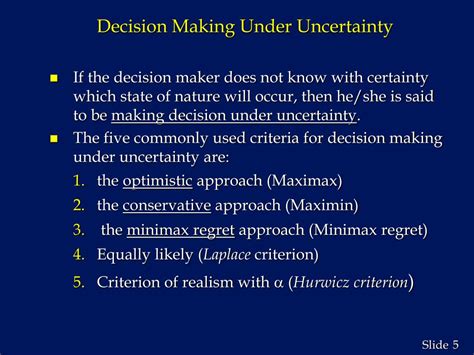 theory of decision under uncertainty