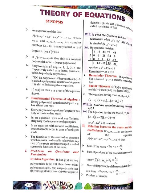 Theory Of Equations