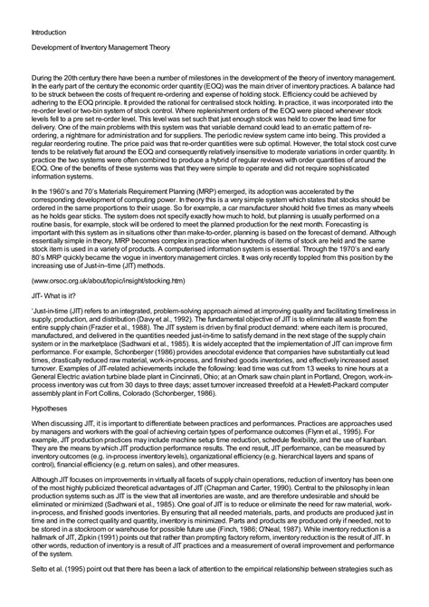 Theory Of Inventory Management Classics And Recent Trends