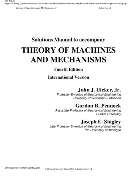Download Theory Machines Mechanisms 4Th Edition Solution Manual 