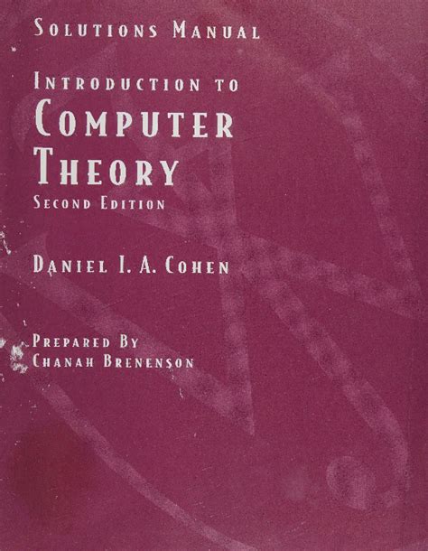 Read Theory Of Computation By Daniel Cohen Solution Manual 2Nd Edition 