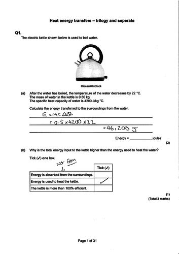 Thermal Energy Transfer Questions And Revision Mme Thermal Energy Transfer Worksheet Answer Key - Thermal Energy Transfer Worksheet Answer Key