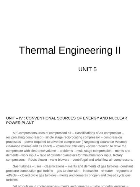 Thermal Engineering 2 Notes