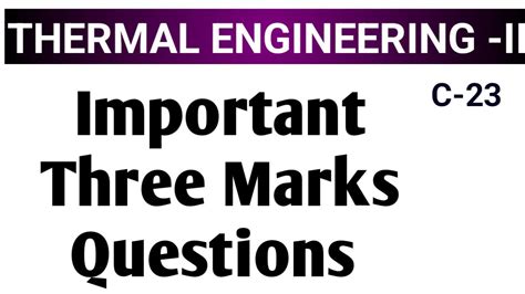 Thermal Engineering Important Question 2 Marks