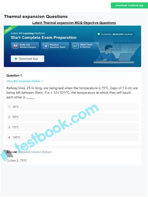 Thermal Expansion Mcq