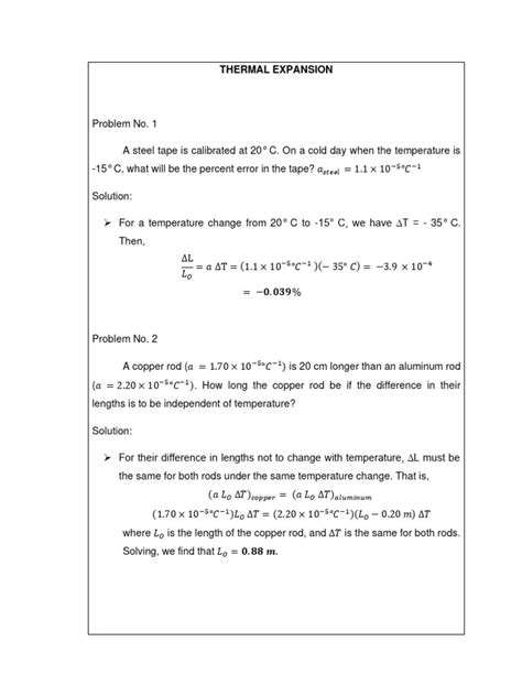 Thermal Expansion Problems And Solutions Pdf